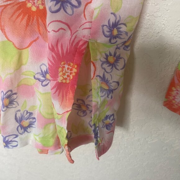 Erika & Co.  Long-Sleeve Button-Up Shirt  Womens Size L Floral Cotton - Picture 5 of 10